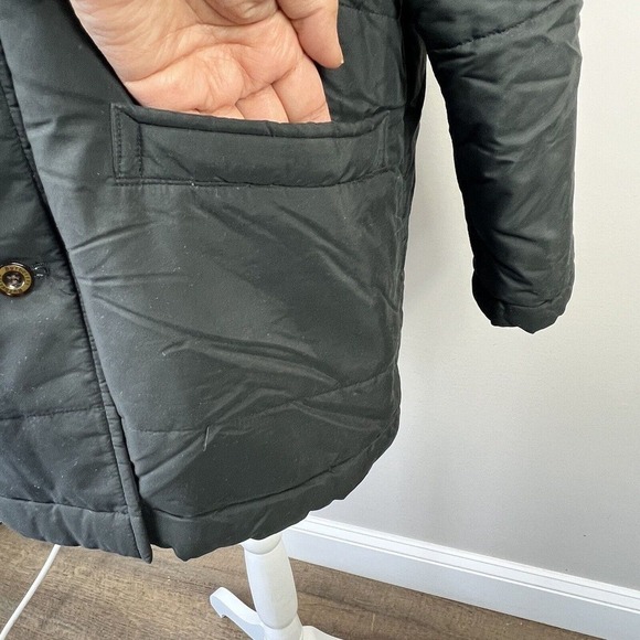 Burberrys of London Black Quilted Jacket Size M Faux Fur Collar - Picture 8 of 16